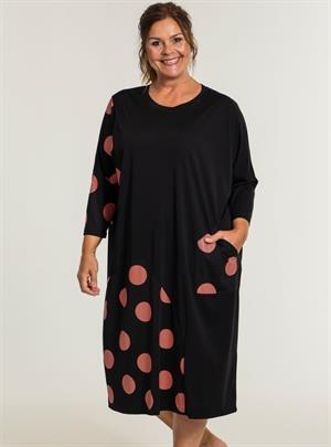 Gozzip Black - Marita Kjole i Sort med Koral Bomber, XL-54/56